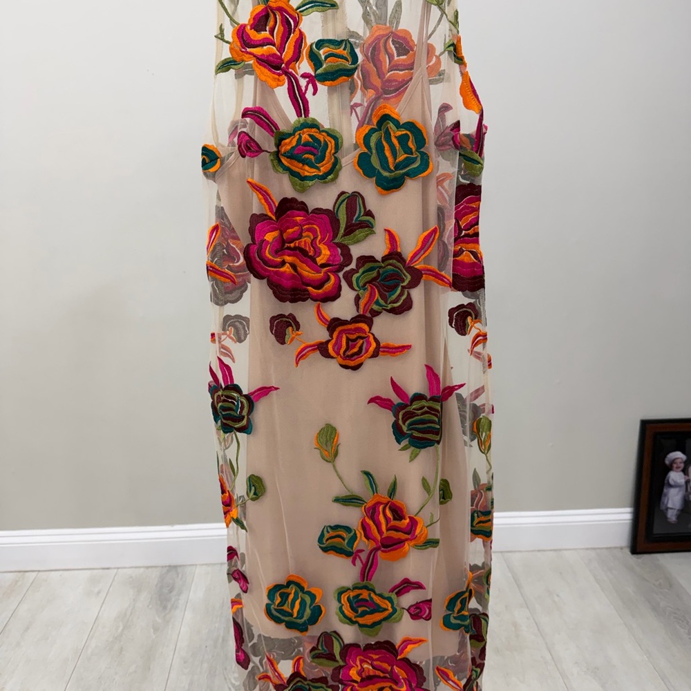 Alexia Admor Floral Embroidered Midi Dress - Multicolor